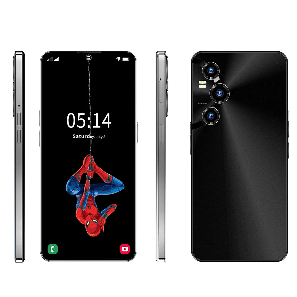 Smartphone 4G/5G com design inovador de 2026, desbloqueado, com tela nítida de 7,3 polegadas, 8GB de RAM + 256GB de armazenamento, Android 13, processador  octa-core e tecnologia GSM.