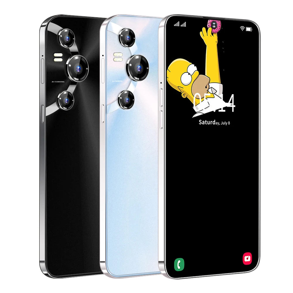 Smartphone 4G/5G com design inovador de 2026, desbloqueado, com tela nítida de 7,3 polegadas, 8GB de RAM + 256GB de armazenamento, Android 13, processador  octa-core e tecnologia GSM.
