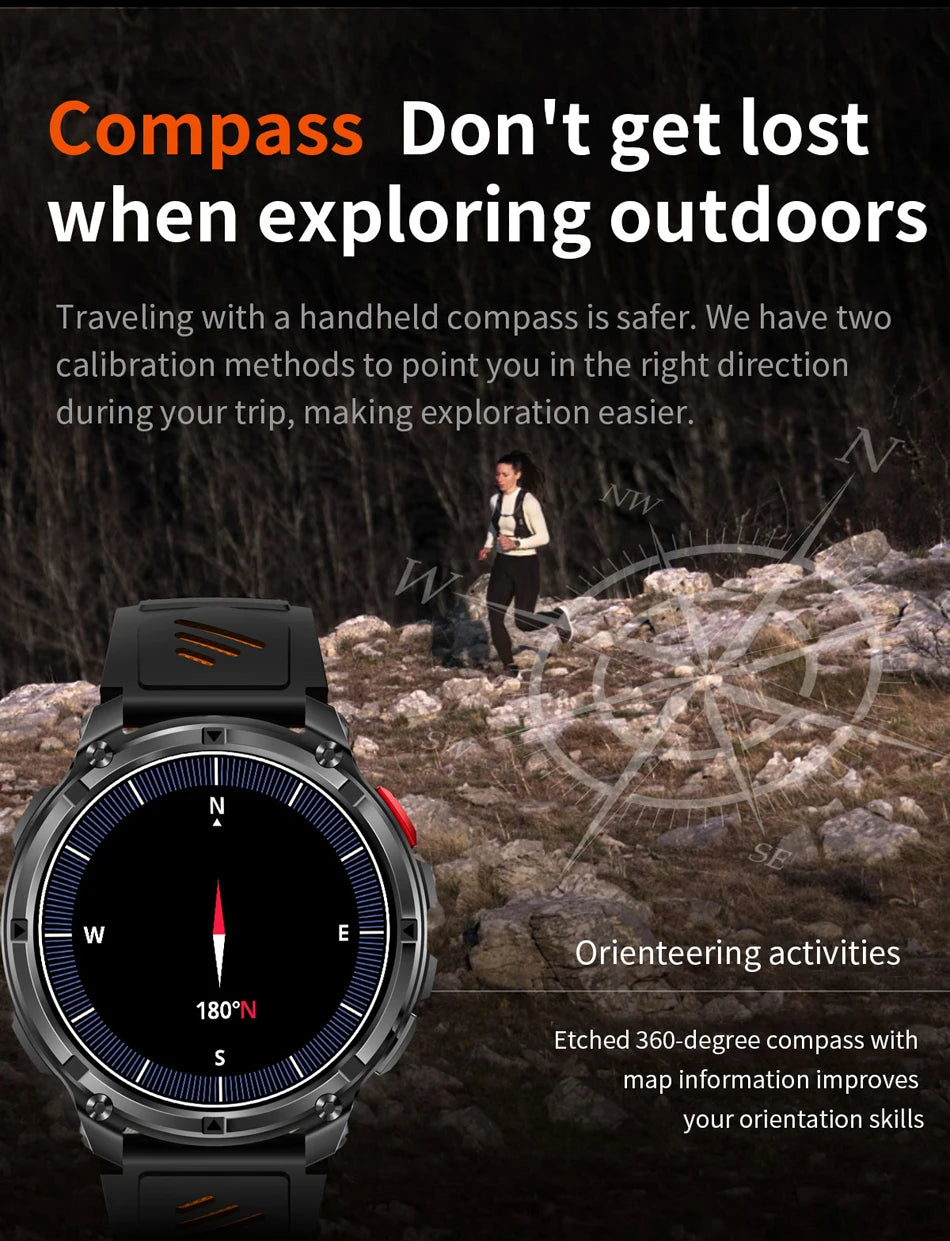 2026 novo T-Rex3 pro 1100mah bateria relógio inteligente gps caminho 5atm à prova dwaterproof água esportes run rastreador ao ar livre bússola militar smartwatch