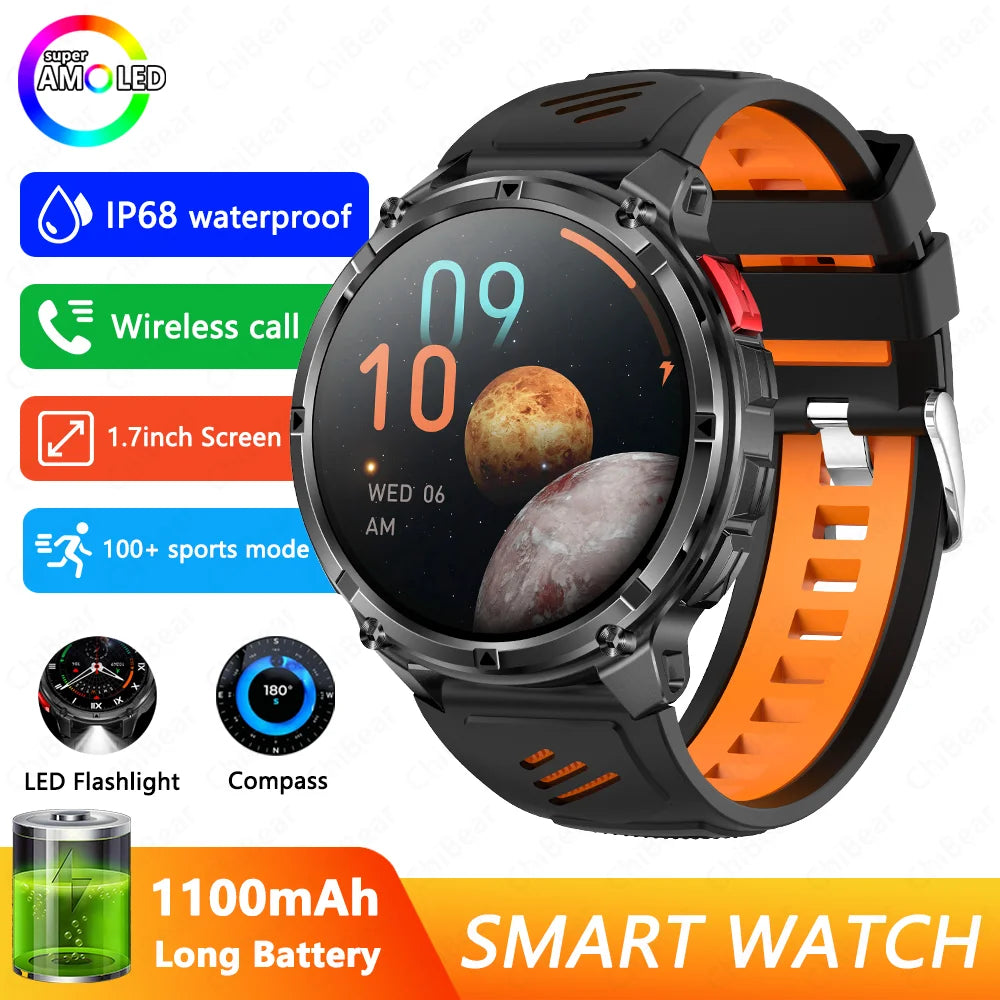 2026 novo T-Rex3 pro 1100mah bateria relógio inteligente gps caminho 5atm à prova dwaterproof água esportes run rastreador ao ar livre bússola militar smartwatch
