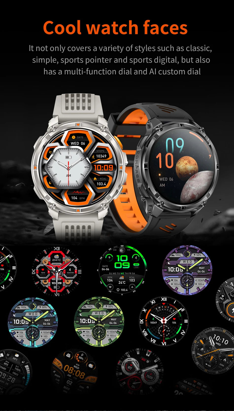 2026 novo T-Rex3 pro 1100mah bateria relógio inteligente gps caminho 5atm à prova dwaterproof água esportes run rastreador ao ar livre bússola militar smartwatch