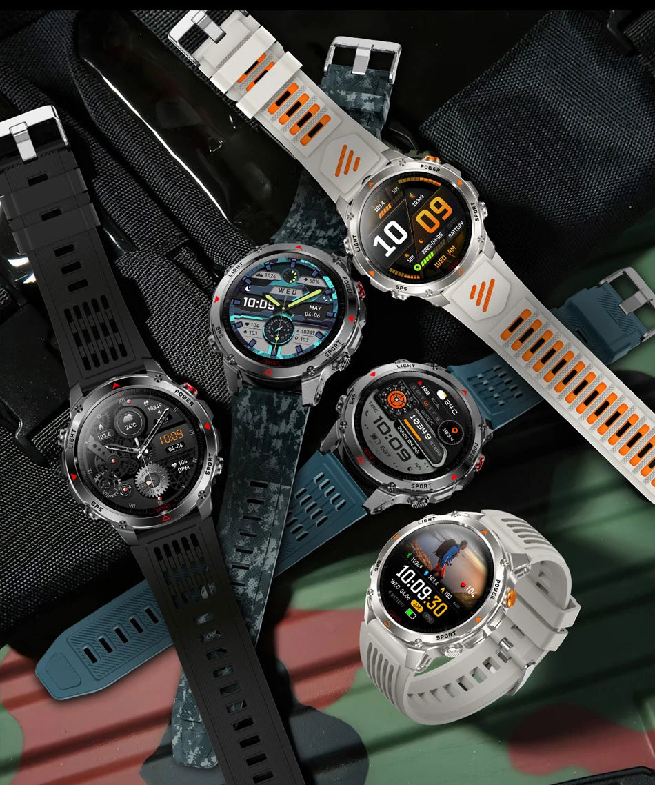 2026 novo T-Rex3 pro 1100mah bateria relógio inteligente gps caminho 5atm à prova dwaterproof água esportes run rastreador ao ar livre bússola militar smartwatch