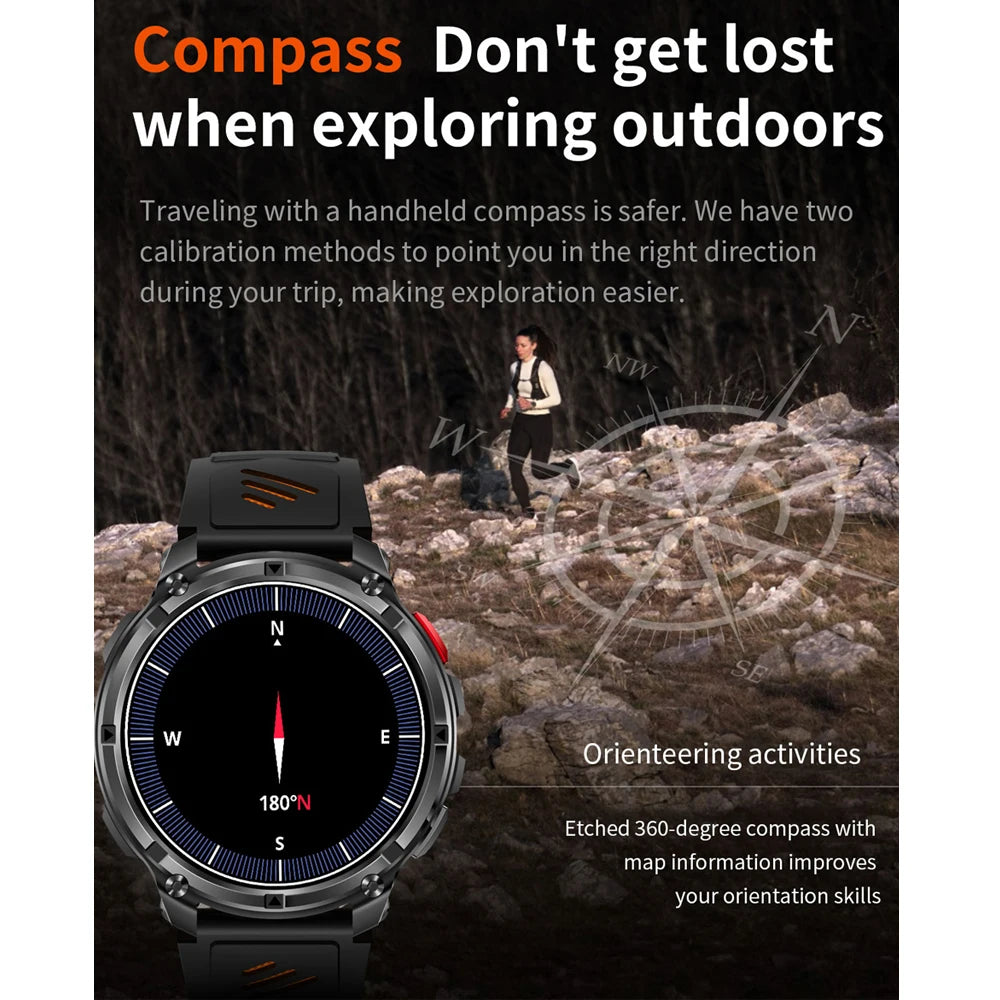 2026 novo T-Rex3 pro 1100mah bateria relógio inteligente gps caminho 5atm à prova dwaterproof água esportes run rastreador ao ar livre bússola militar smartwatch