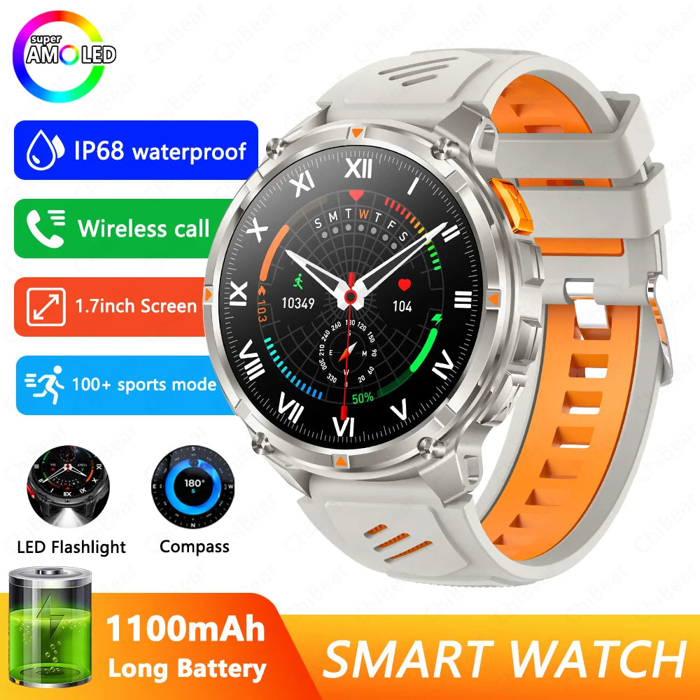 2026 novo T-Rex3 pro 1100mah bateria relógio inteligente gps caminho 5atm à prova dwaterproof água esportes run rastreador ao ar livre bússola militar smartwatch