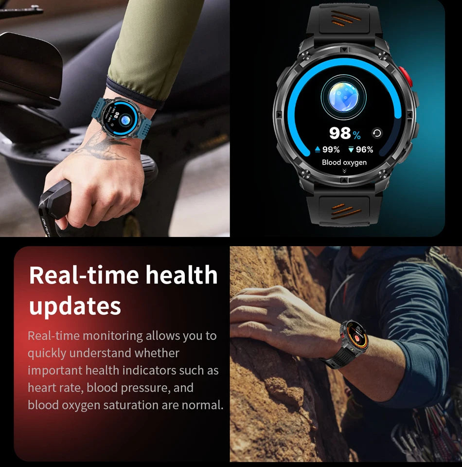 2026 novo T-Rex3 pro 1100mah bateria relógio inteligente gps caminho 5atm à prova dwaterproof água esportes run rastreador ao ar livre bússola militar smartwatch