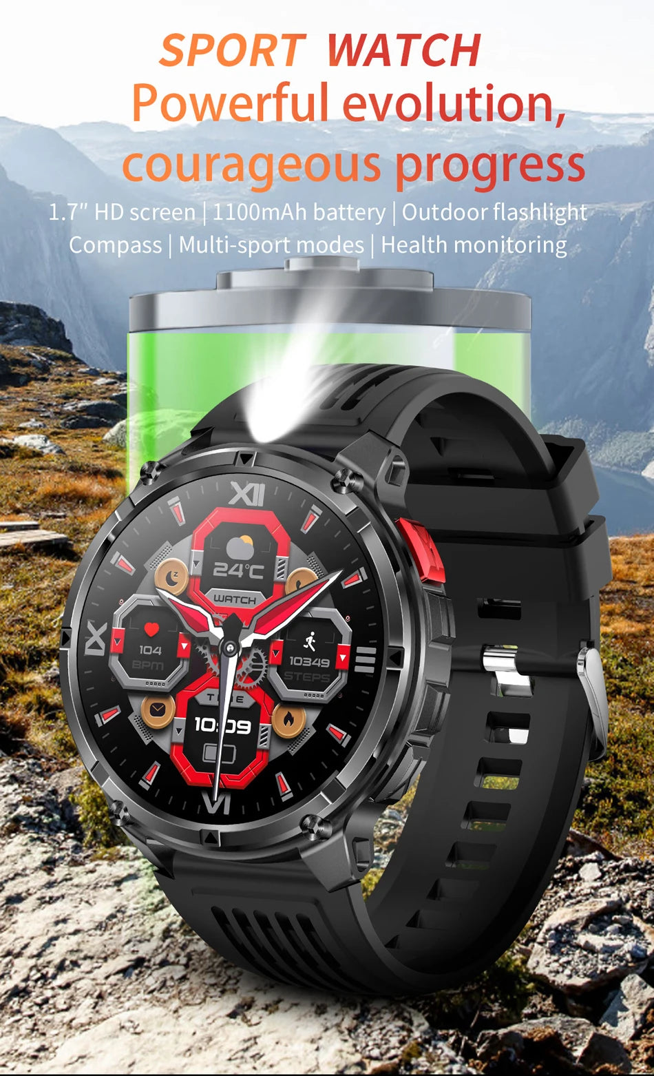 2026 novo T-Rex3 pro 1100mah bateria relógio inteligente gps caminho 5atm à prova dwaterproof água esportes run rastreador ao ar livre bússola militar smartwatch