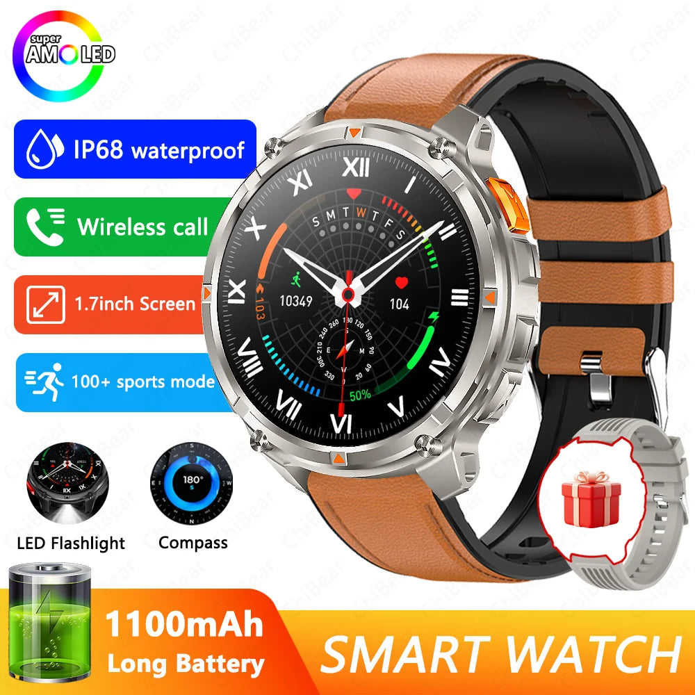 2026 novo T-Rex3 pro 1100mah bateria relógio inteligente gps caminho 5atm à prova dwaterproof água esportes run rastreador ao ar livre bússola militar smartwatch